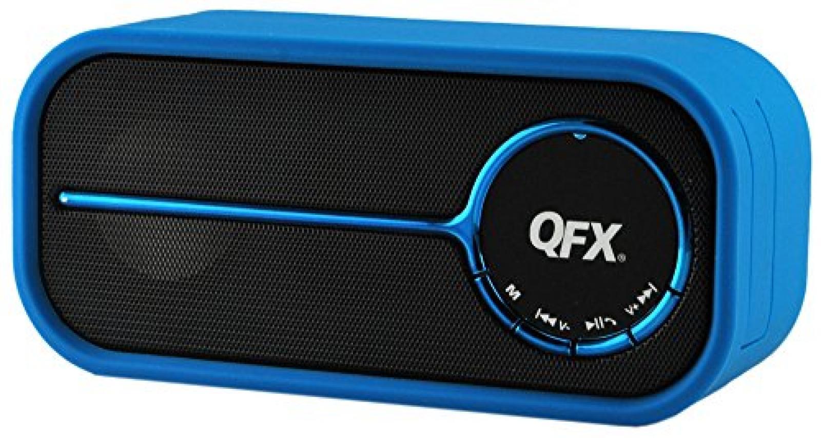 QFX BT-40BLU/BL Portable Rechargeable Bluetooth Speaker with Microphone (Blue)