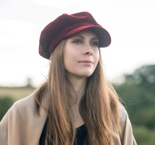 Sombrero de Terciopelo Panadero Niño Elegante Gorra de Newsboy Rojo Terciopelo Unisex Talla Única CRAGGI - Imagen 2 de 5