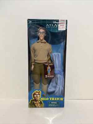 Disney Atlantis Lost Empire Milo Thatch 12'' Doll Figure 2 Outfits Mattel 2000