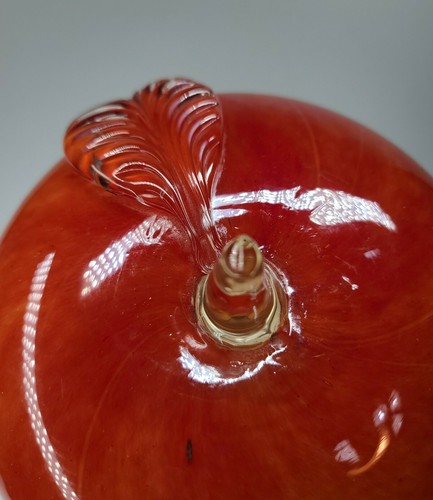 Vidrio artístico gigante rojo/naranja manzana 8" de alto HERMOSO - Imagen 2 de 8
