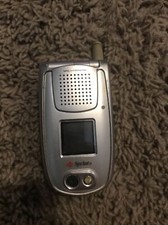 Vintage Sprint Sanyo Flip Phone-Model PM 8200S - Silver - Parts Only - Untested
