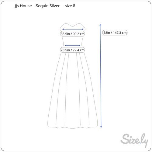 JJ's House Sheath Off the Shoulder Floor Length Evening Dress Silver Size 8, New - Picture 5 of 13