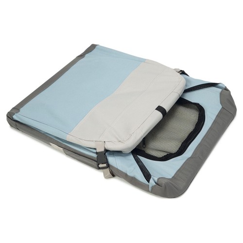 Beeztees Travel Time Hundebox Nylon mit Belüftung und Schaffellmatte hellblau - Bild 3 von 12