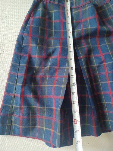 Dennis Basso navy blue and red plaid school uniform skirt J5 style #868 L Junior - Picture 8 of 12