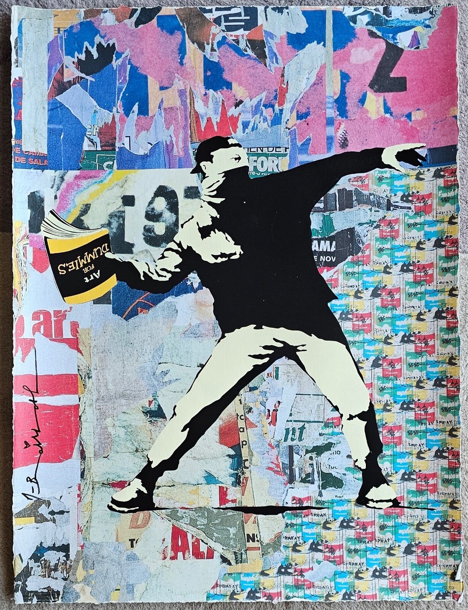 Mr. Brainwash Banksy Thrower Original Unique 1/1 HAND SIGNED Mr. Brainwash Banksy Thrower Original Unique 1/1 HAND SIGNED