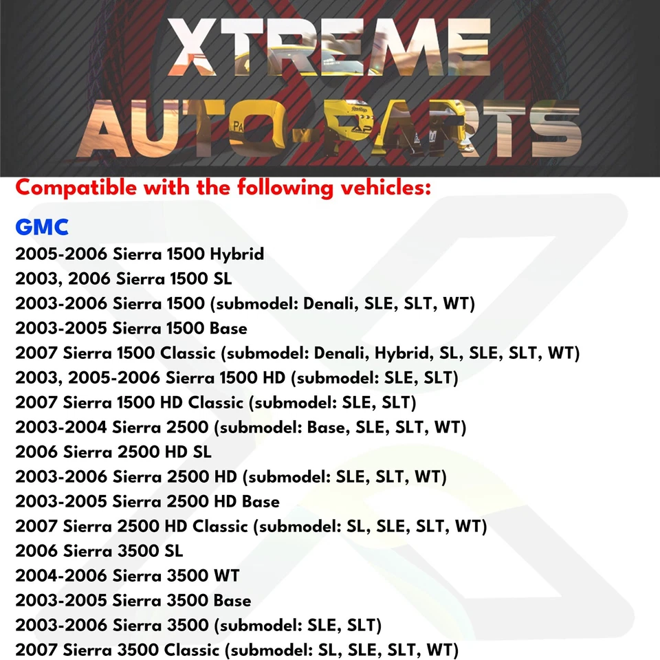 Front Bumper Chrome & Grille Kit For 2003-2007 GMC Sierra 1500 2500 HD 3500 - Image 4 of 4