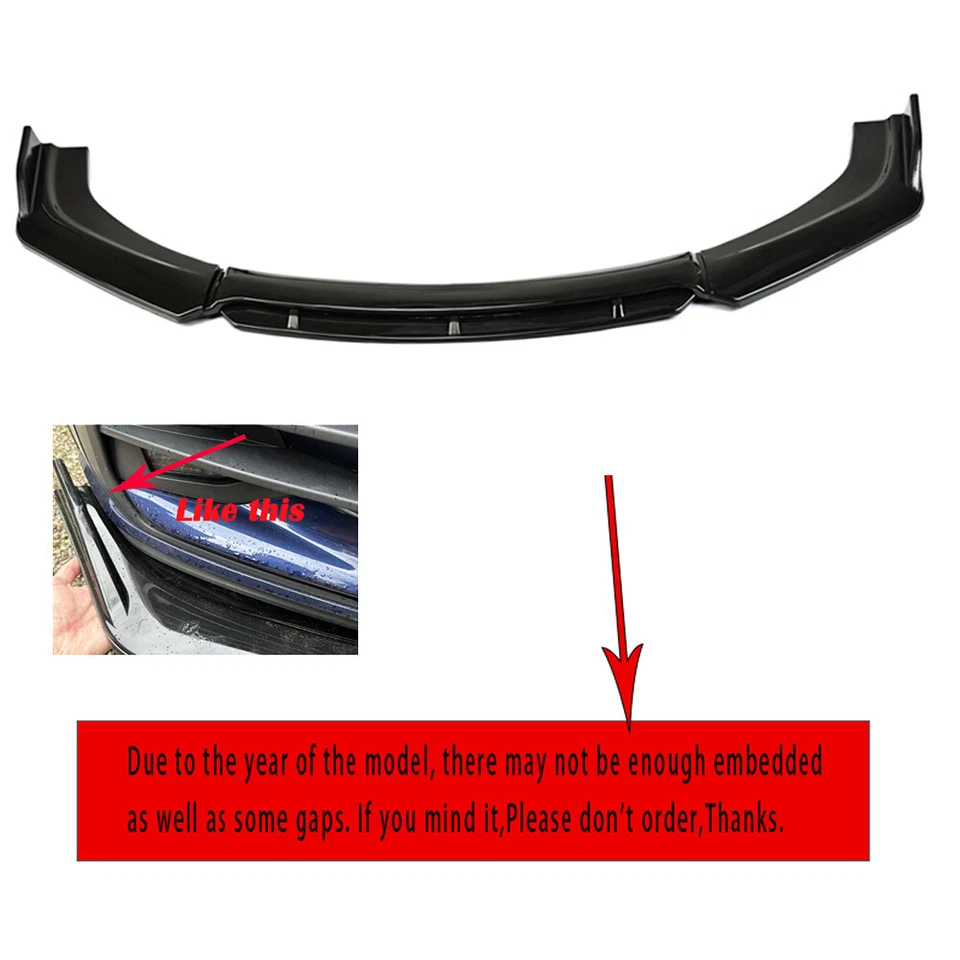 For Kia Optima Front Bumper Lip Chin Spoiler Splitter Body Kit Glossy Black CL Foto 4 de 4