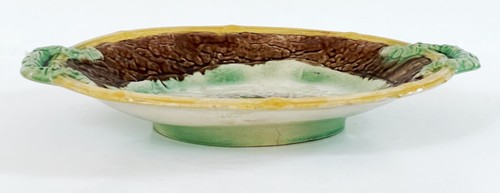 Antique 19th Century Large Majolica Begonia Leaf Tray - Picture 7 of 7