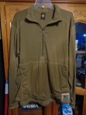 USMC Polartec FROG Grid Fleece 1/2 Zip Pullover Medium Regular Coyote Brown  MR