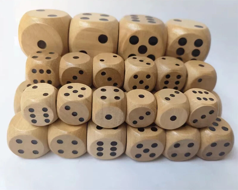 Wooden Dice Big Size 1.8/2/2.5/3cm D6 Six Sided Spot Dots Die Board Games Casino - Image 4 of 4