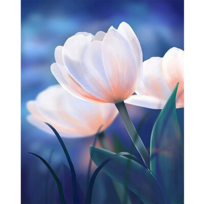 Weiße Tulpe 5D Zum Selbermachen Diamond Painting Kits Harz Voll Rund