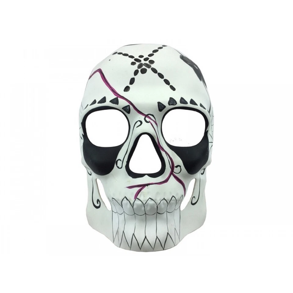 Day of the Dead Full Face White Skull Head Halloween Costume Masquerade Mask - Image 2 of 3