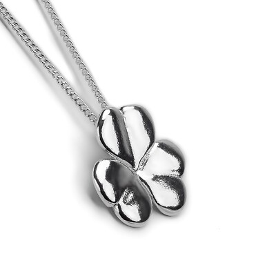 Glückskleeblatt 3 Blatt Kleeblatt Halskette Anhänger 925 Sterling Silber 3D Design