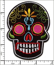 20 Pcs Embroidered Iron on patch Sugar Skull Punk 6.8x9.3cm AP021tB