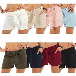 Designer Damen Sommershorts Kurze Hose Sommer Shorts Hot Pants Stoff Neu B503 Ebay