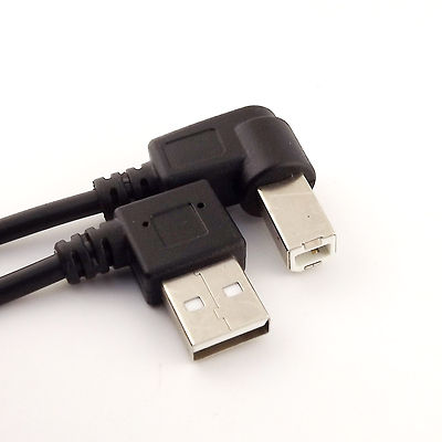 Left Angled 90° USB 2.0 A Male to Right Angled USB 2.0 B Male Printer Cable 50cm