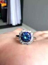 2Ct Round Cut Lab Created Blue Sapphire 14k White Gold Plated Engagement Ring