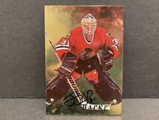 1998-99 ITG Be A Player Gold Auto Jeff Hackett #27 Hockey Card NHL Chicago Hawks