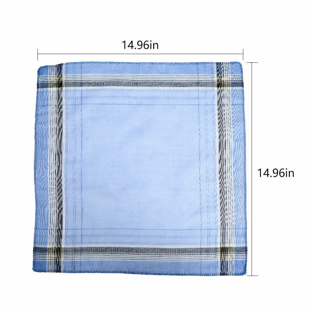 12x Soft Mens Hankies Handkerchiefs Cotton Cloths Handkerchiefs Suit