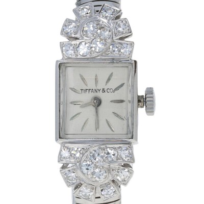 Tiffany \u0026 Co. Rétro Diamante Donna Orologio 900 Platino Meccanico 2Yr Wnty  | eBay