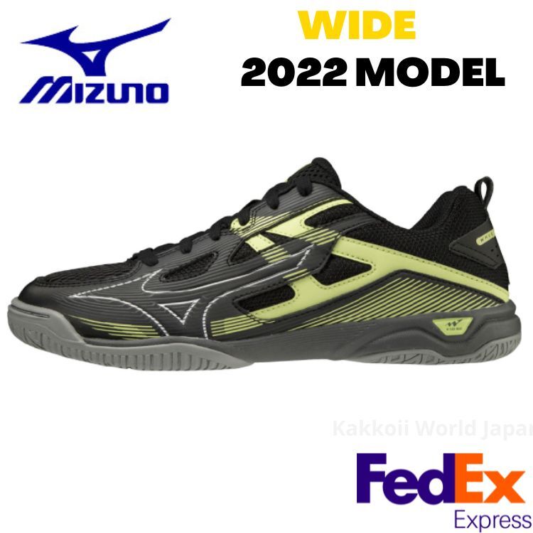 Mizuno Table Tennis Shoes WAVE KAISERBURG BLK/ WH/ YEL 81GA2220