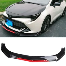 Glossy Black+Red Front Bumper Lip Spoiler Splitter For Toyota Corolla Body Kit