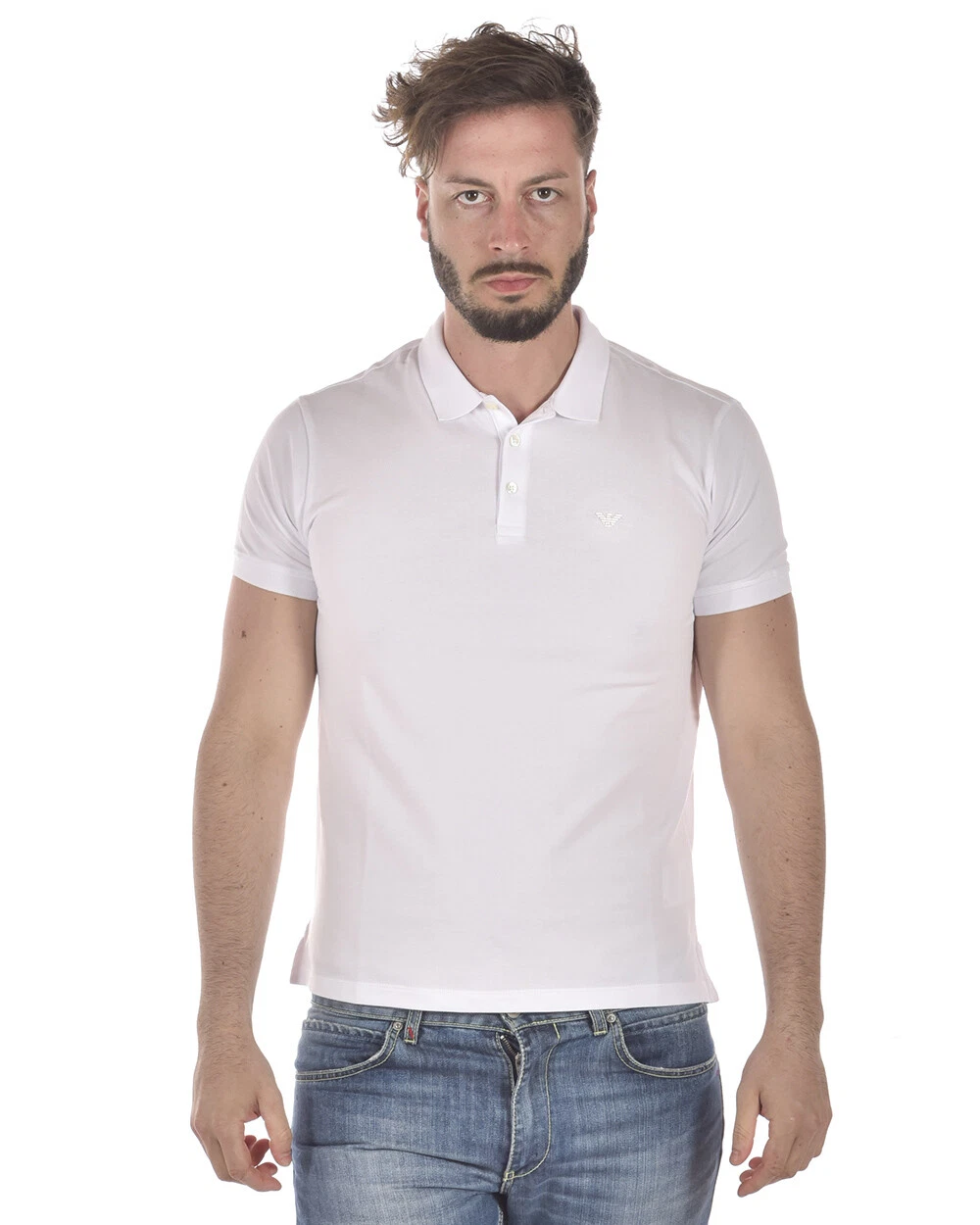 Emporio Armani Polo Shirt Cotton Men White 8N1F121J0SZ 100