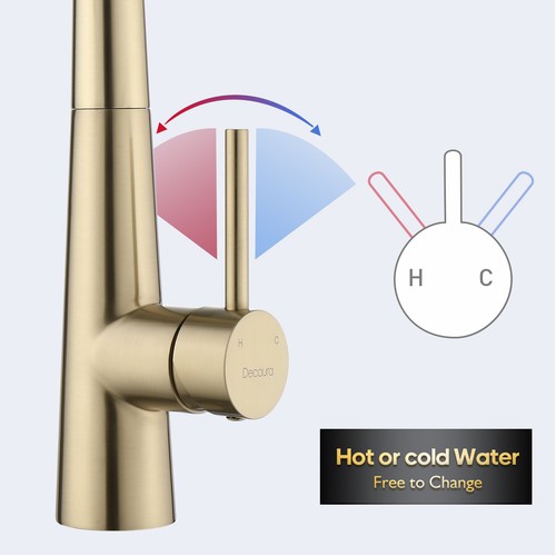 Decaura Kitchen Taps with Pull Out 3-Mode Sprayer Head Sink Faucet Stainless - Picture 36 of 38