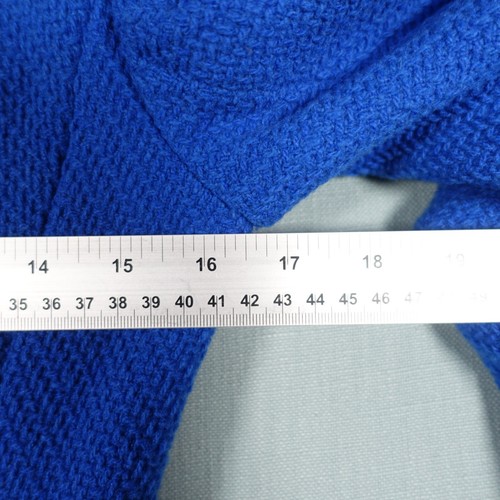 Vintage Laura Ashley Pea Coat Womens 8 Blue Wool Blend Knit Double Breasted LA - Picture 17 of 18