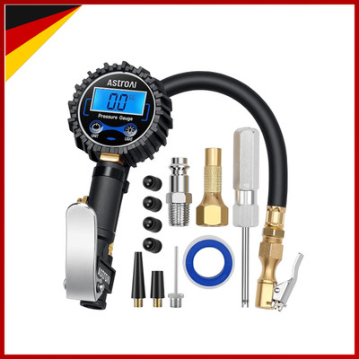 Reifenfüller Digital 250 PSI mit Manometer Gummischlauch Schnellverbindung