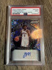 2020-21 Panini Prizm Fast Break Tyrese Maxey #FR-TMX PSA 9 MINT Rookie Auto RC