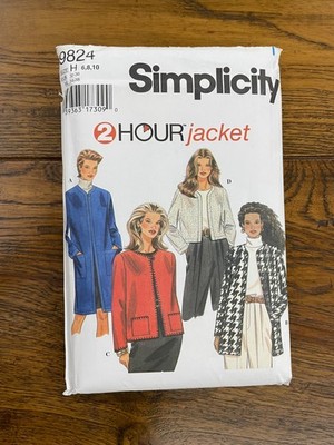 New Simplicity 2 hour Jacket Size: 6, 8, 10 