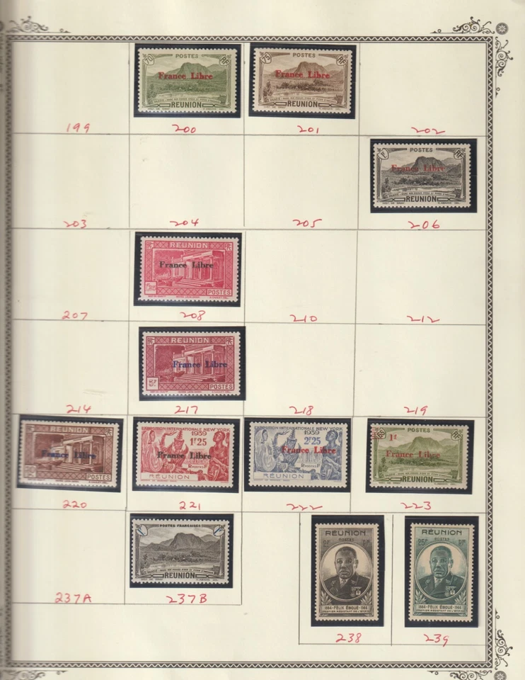 France REUNION Island 1938-1975 Collection 13 Album Pages MH, MNH ,Used. $250 - Image 2 of 4
