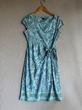 Talbots Dress Womens Small Paisley Sheath Side Tie Vacation Elegant Cocktail