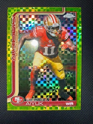 2025 Topps Chrome Football - 49ers Brandon Aiyuk Lime Green X-Fractor #266