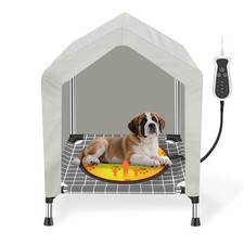 Heated Elevated Dog House for Small Dogs - with 9-Level Adjustable Heating Pa...