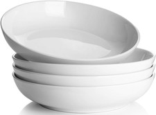 Pasta Bowls 32oz, Ceramic Large Salad Serving Bowls, White Pasta Bowls Set, Shal