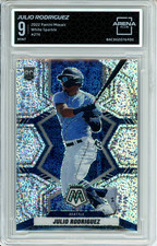 2022 Panini Mosaic #274 Julio Rodriguez White Sparkle RC Graded 9 Mint
