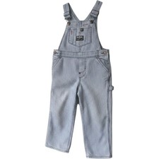 Oshkosh Toddler Girl Denim Overalls Size 3T Pinstripe Overalls Railroad Farmer