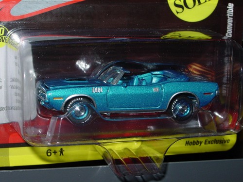 JOHNNY LIGHTNING 1971 PLYMOUTH CUDA CONVERTIBLE MOPAR MUSCLE CAR -Blue, NICE!