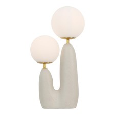 Jonathan Y 17.75 Almond/Brass Gold Modern Bohemian Danish Cactus Led Table Lamp