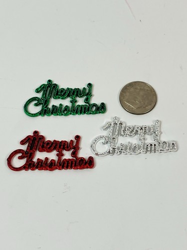 Miniatura Insegna Buon Natale Casa delle Bambole Set di 3 Rosso Verde Argento - Foto 1 di 4