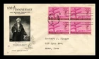 TELEGRAPH CENTENARY FIRST DAY ISSUE SCOTT 924 BLOCK OF 4 ARTCRAFT US COVER