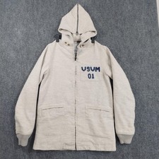 Visvim Coat Mens Medium Beige Wool Tweed Hood...