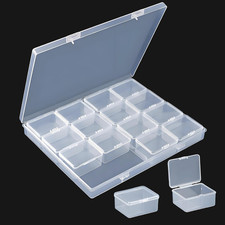 Large Bead Storage Box - 16 Grids Clear Organizer, 1 Pack,Portable for Jewelry,D