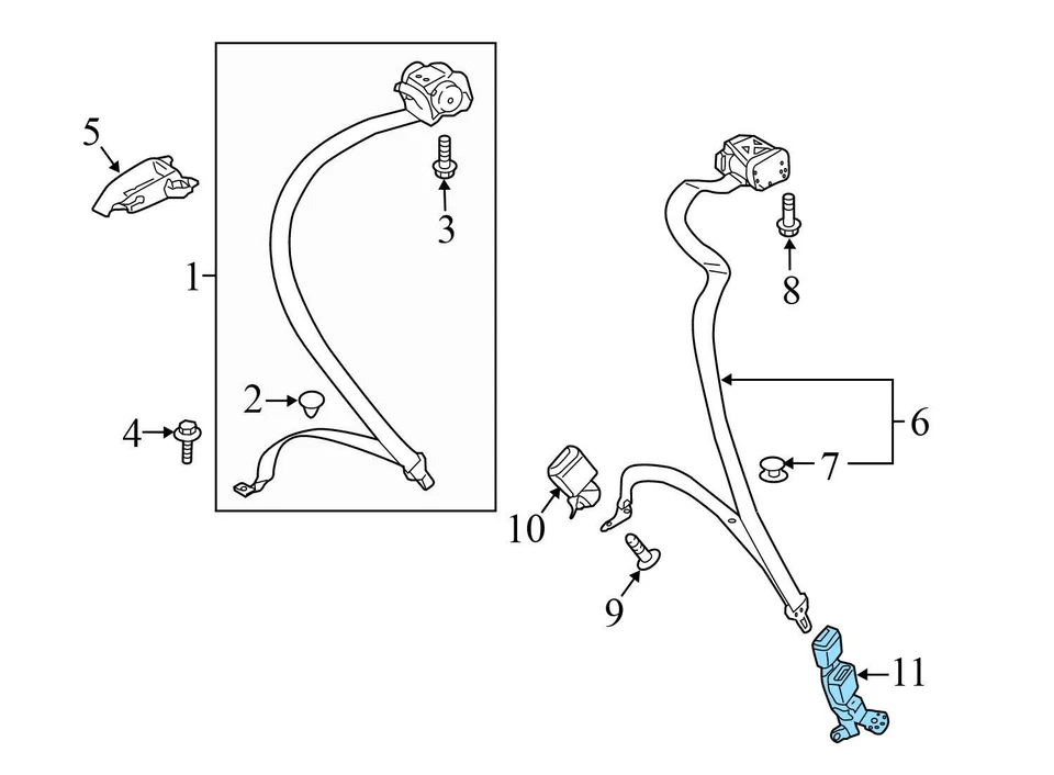 AUDI A4 ALLROAD 2017-2025 - CINTURÓN DE SEGURIDAD TRASERO IZQUIERDO hebilla/receptor (doble) Foto 3 de 4