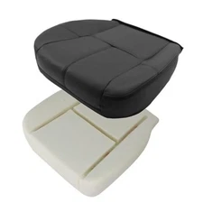  Driver Side Bottom Replacement Leather Seat Cover Black #19 and Bottom Foam 