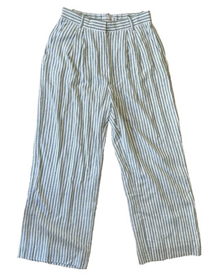 Abercrombie & Fitch Sloane Low Rise Tailored Linen Blend Pant Striped, Size 28 S