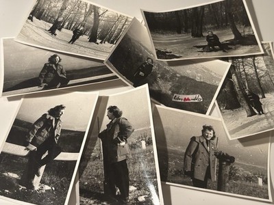  Bundle Vintage Nature 8 x Photo ~40-70s GDR Beautiful Woman Winter Fashion Pose ~6x9
