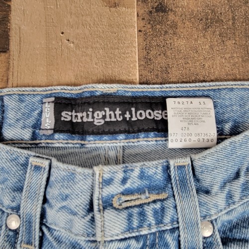 Levis Silver Tab Straight + Loose Boys Youth 8 XS Denim Blue Jeans Casual - Picture 2 of 12